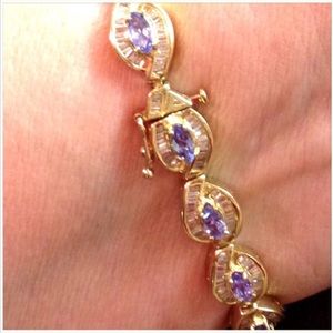 14 K gold Tanzanite and diamond bracelet
